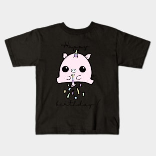 Happy birthday pigacorn Kids T-Shirt